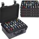 Sturdy Hard Shell Miniature Figure Storage Case with 4 Foam Layer, 116 Slot Miniatures Transport Case Compatible with Warhammer 40k and DND Minis, RPG Miniature Carrying Case