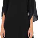 GRACE KARIN Womens Chiffon Dresses Flutter Sleeve Party Wedding Cocktail Dress (10, Black)