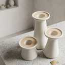 Wood Modern Candle Holder, Set of 3