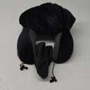 Hooded Travel Neck Pillow, Soft Travel Pillow with Earplugs & Eye Mask U Shaped Memory Foam Neck Pillow with Hood for Airplane, Office, Cars Sleeping Rest(Black)