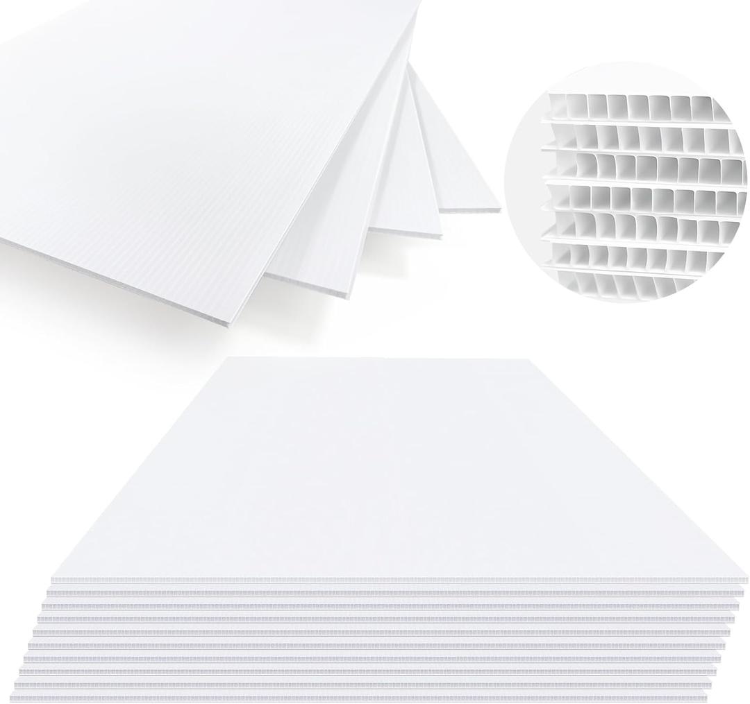 24 x 36 Inches Corrugated Plastic Board, 10 Pcs Poster Boards for Yard Signs, Waterproof Plastic Board for Garage Sales, Corrugated Plastic Sheet for Business Advertising DIY Projects, 4mm Pvc Board
