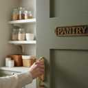 PANTRY Antique Vintage Door & Wall Plaque Sign | Classic Engraved Metal Kitchen & Storage Name Plate with Screws for Home Decor | 22 x 5 cm | PANTRY