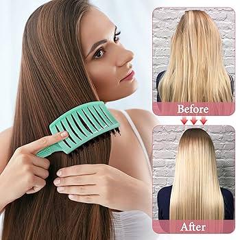 Zopeal 3 Pcs Detangling Brush Bulk Boar Bristle Hair Brushes Curved and Vented Detangler Hairbrush for Women Men Shiny Detangling Dry, Wet, Curly, Thick or Straight Long Blowing Hair Accessories