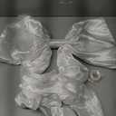 43 x 24 Inches Satin Big Bow Decor, Large White Bow for Backdrop Baby Shower Wedding Bridal Bachelorette Supplies,Giant Satin Ribbon Tie Hanging Gift Coquette Wall Decor