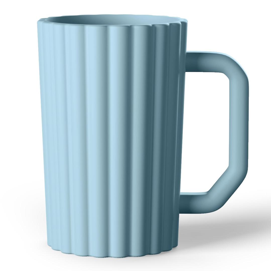 Baby Bath Rinse Cup, Silicone Body Washing Rinser Cup with Easy Grip Handle (Ether)