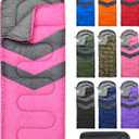 MalloMe Sleeping Bags for Adults Cold Weather & Warm - Backpacking Camping Sleeping Bag for Kids 10-12, Girls, Boys - Lightweight Compact Camping Essentials Gear Accessories Hiking Sleep Must Haves (Blossom Pink)