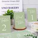 JarThenaAMCS 31Pcs Sage Green Table Numbers Head Table 1-30 Wedding Table Signs Reserved Seating Signs for Wedding Birthday Party Reception