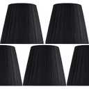 GO&SO Natural Linen Mini Lamp Shades for Chandelier,Clip on Lamp Shade Set of 5 Beige Lamp Shade 4x6x5 IN,Small Lamps Shades Modern Barrel Lamp Shades for Small Table Lamps, Desk Lamps, Pendant Lights