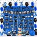 FRAMICS Graduation Decorations 2025, Graduation Banner Class of 2025, Graduations Photo Banner, Tinsel Backdrop Curtains, Ballons & Streamers Kit, Graduations Party Decorations, 82 Pieces, Blue