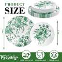 FYSUIMU 40Pcs Green Floral Plastic Plates Vintage Flower Reusable Plate Chinoiserie Dinner Dessert Plates for Birthday Baby Shower Party Supplies Table Decor