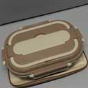 Adult Lunch Box Set, Five Compartments, Stainless Steel Construction, Easy to Clean, Heats Food by Adding Hot Water.