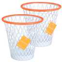 MORNING SUN 2 PCS Basketball Trash Can,Wastebasket,Basketball Gift,4.5 Gallon,Size11 x11 x12,Basketball-Themed Trash Can,Garbage Can,Basketball Net Waste Basket for Office,Bedroom,Gym,Sport Party