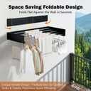 Wall Mount Drying Rack 32", 65LBS Retractable Clothes Rack, Black