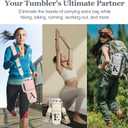 LOKASS Initial Water Bottle Holder with Strap for Stanley Cup 40 oz Tumbler, Personalized A-Z, Water Bottle Carrier Bag with Phone Pocket & Carabiner for Stanley Cup Accessories