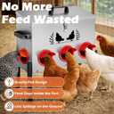 48 LB Large Automatic Chicken Feeder, No Waste Metal Poultry Feeder with 8 Ports, Weatherproof Outdoor Dispenser with Adjustable Legs & Locking Lid for Backyard Chickens, Silver