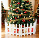 18pcs Christmas Tree Gate, 15.7 Inches Tall Christmas Tree Picket Fence for Dogs, Round Toddler Baby Proof White Gate Around Xmas Tree, Thick Plastic Reja para Arbol de Navidad Pet Cat Protector