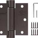 2 Pack Self Closing Door Hinges 3.5 inch Oil Rubbed Bronze Door Hinges Spring Loaded Auto Close Hinges Square Corners Adjustable Tension for Interior Door 3 1/2 Auto Self-Closing Hinge