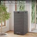 EAST OAK 38 Gallon Outdoor Trash Can | Waterproof Resin Garbage Can with Tiered Lid & Drip Tray | Outside Trash Bin for Patio | Kitchen, Backyard & Deck | Gray Color