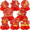 Chinese New Year Decorations 2026, 8 Pcs Happy Chinese New Year Honeycomb Centerpieces The Year of The Horse Table Centerpieces Spring Festival Red Table Topper Decor for Lunar New Year Decorations