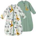 Yoofoss Baby Sleep Sack 6-12 Months Long Sleeve Wearable Blanket Baby 100% Cotton 2-Way Zipper 0.5 Tog Infants Sleeping Sack, Lightweight(Medium)