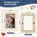 Zjdbset Picture Frame Painting Craft Kit for 4 * 6 Photo,10Pcs DIY Unfinished Wooden Picture Frames with 12Pcs Painting Color Pen 4 Sheets Crystal Diamond Stickers for DIY Craft
