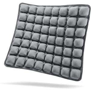 SUNFICON Inflatable Car Seat Cushion Air Seat Cushion Work from Home Office Chair Cushion Wheelchair Pad Anti Bedsore Orthopedics Pain Pressure Relief Cushion Camping Seat Mat w Pump 18"x16"x1'' Gray