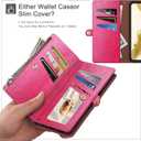 XcaseBar Compatible with Moto Edge 5G 2025 Wallet case with Zipper Credit Card HolderRFID Blocking,Flip Folio Book PU Leather Phone case Shockproof Cover Women Men for Mote Edge 2025 case Rose Red