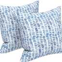 LVTXIII 2 Pack Outdoor Pillow Covers ONLY 18x18 Inch, Water-Repellent Square Decorative Cushion Covers for Patio Furniture, Garden, Sofa, A Pebble Blue