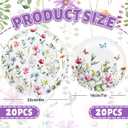 Whaline 40 Pcs Wildflower Paper Plates Floral Flower Party Decoration 7 In & 9 Inch Disposable Dessert Plates for Spring Summer Picnic Birthday Bridal Shower Baby Shower Party Tableware Supplies