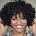 MIMAN 5 Packs Short Curly Crochet Braids 8 Inch Jamaican Bounce Ocean Wave Crochet Hair Extentions for Black Women DIY Mohawk Braided Ponytail Hairstyle Natural Black Synthetic