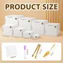 10 Pcs Buffet Risers with Mini Sign and Maker Serving Tongs Cake Cutter, White Acrylic Food Display Stands for Buffet Table Party Catering Dessert Nesting Cube Boxes with Hollow Bottoms (10",9",8",7",6",5",5",4",4",3")