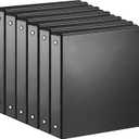 SUIN 1-inch 3 Ring Binder with 2 Interior Pockets, 1''Durable Binders Holds US Letter Size 8.5'' x 11'' Paper - Versatile Binders for Office, Home, and School Use, 6 Pack Black