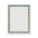 Parchment Paper Certificates, 8.5 x 11, Optima Green with White Border, 25/Pack