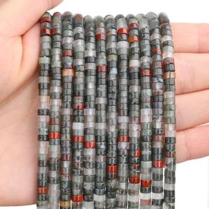BONNY BOXX 150PCs Natural African Bloodstone Spacer Beads, Loose Semi Precious Flat Round Gemstone Heishi Disc Stone Beads for Beading Jewelry Making 4mm*2mm