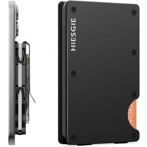 Compatible with MagSafe Wallet, Slim Wallet for Men with Money Clip, Rfid Blocking Metal Card Holder, Minimalist Magnetic Wallet Compatible with iPhone 16/15/14/13/12 Series - Classic Black