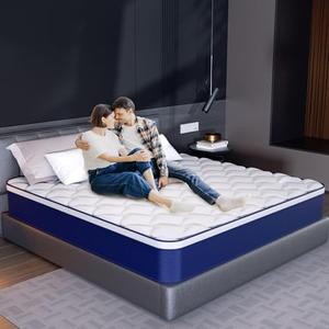 Sweet Feeling 12 Inch Hybrid Queen Mattress in a Box - Gel Memory Foam & Pocket Springs for Back Pain Relief, Soft & Plush Fiberglass-Free Bed, CertiPUR-US Certified, 60x80 Inches