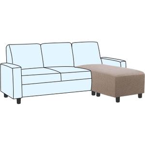 H.VERSAILTEX Ottoman and Sofa Seat Cushion Combined Cover Slipcover Rectangle Sofa Slipcover Fit Length 56'-75' Suitable for L Shaped Seat Cushion Cover or Chaise Part Cover Stretch Thick Soft - Taupe