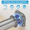 Hon&Guan Magnetic Dryer Vent Coupling Connector Kit DV180 with 4'' 2.6FT Semi Rigid Dryer Vent Hose for Tight Space & Aluminum Foil Tape,2 Clamps(Gray)