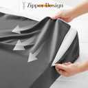 Horbaunal Dark Grey Bed Wedge Pillow Cover with Zipper Design, Wedge Pillowcase Protector with Side Pocket for Storage, 24" L x 24" W x 12" H(Pillow Not Include)