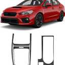 Real Carbon Fiber Gear Shift Panel Cover Trim & Cup Holder Cover Trim Compatible with Subaru WRX 2015-2021, Interior Decor Sticker Accessories