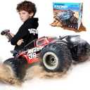BEZGAR Remote Control Monster Truck, 1:18 Scale All Terrain RC Truck, 2WD 20Km/h Monster Truck Toys with Light, RC Crawler for Adults, Remote Control Car for Boys