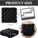 Wenqik 2 Pcs Knot Pillows Square Knotted Plush Throws Soft Accent Pillows Decoration Cushion for Couch Home Office Living Room Bedroom Bed Sofa Decor, 12'' x 13''(Black,Crystal Velvet)