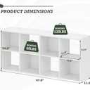 8-Cube Storage Organizer Shelf, Open Cube Bookshelf, Reversible Bookcase, Sturdy Modern Storage for Home Office, Bedroom, Living Room, White