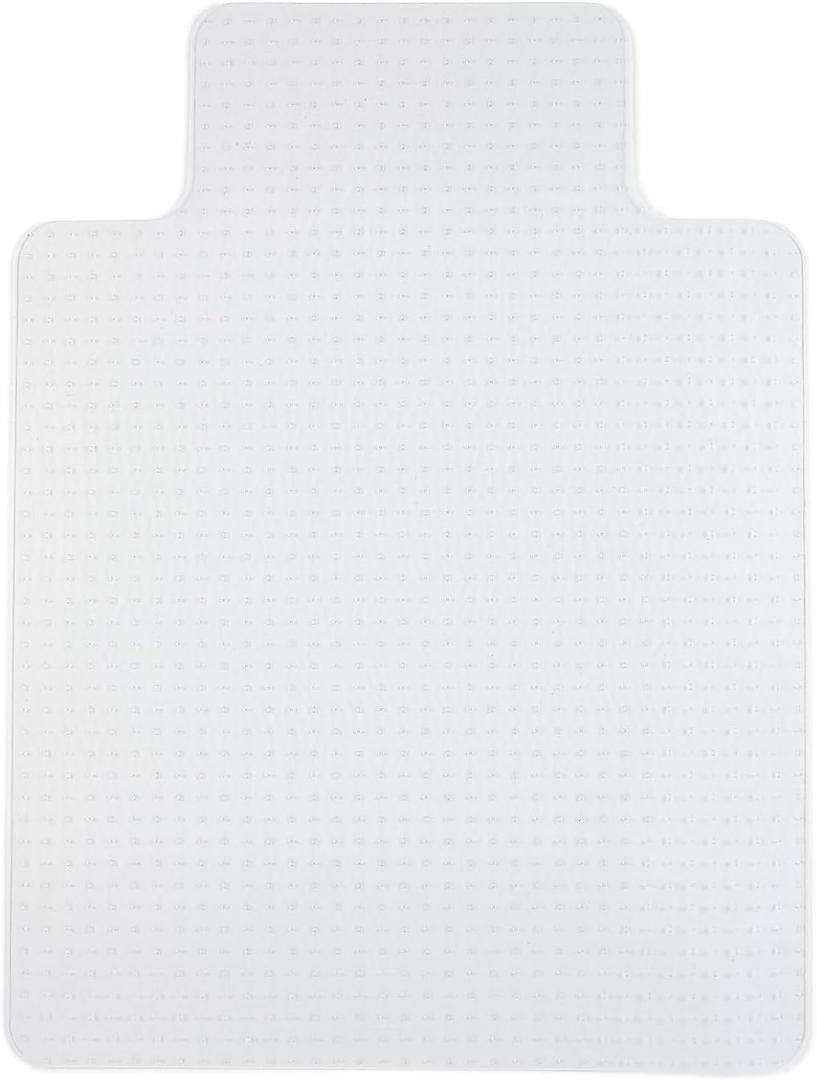 Staples Office Chair Mat, Clear Floor Mats with Lip, Flat-Pile Carpets, Extended Under-Desk Coverage, 35.5" x 47.5 Inch, Smooth Glide