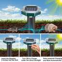 10 Pack Mole Repellent Solar Powered Snake Repellent for Yard- Ultrasonic Pest Repeller Gopher Rodent Rat Mouse Groundhog Skunk Chipmunk Vole Remover for Lawns Garden Yard Outside(10)