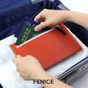 FENICE Multi-Purpose Vegan PU Leather Travel Pouch Travel Organizer with Contrast Color Design Zipper Closure (WHITE-PINK)