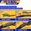 3 x 3 wipers Replacement for 2011-2017 GMC Terrain/2011-2017 Chevrolet Equinox, Windshield Wiper Blades Original Equipment Replacement - 24"/17"/13" (Set of 3) Top Lock