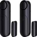 Window and Door Alarm When Opened (2 Pack) for Kids Safety/Home Security, Wireless Sliding Door Opening Sensor Alarms for Dementia, 120dB Burglar Alert, Ideal for Business, Garage, Apartment, Black