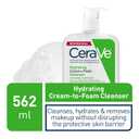 CeraVe Hydrating Cream-to-Foam Cleanser | Hydrating Makeup Remover and Face Wash With Hyaluronic Acid | Fragrance Free Non-Comedogenic | 19 Fluid Ounce