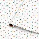 Breling 6 Rolls Polka Dot Bulletin Board Paper Roll 4 x 12 ft Fade Resistant Paper Colored Background Roll Bulk for Art Classroom Decor Drawing Craft(Retro)